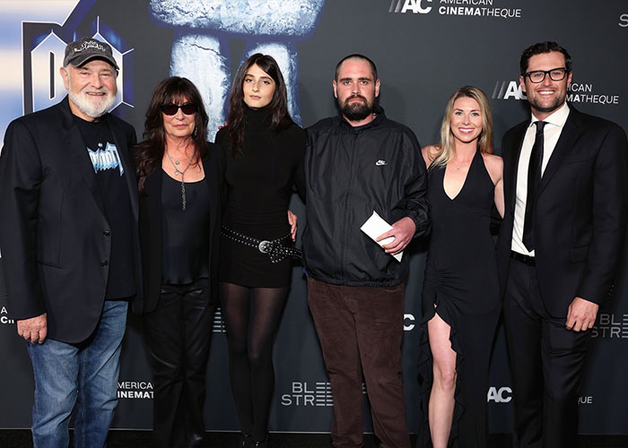 Group of six people posing at American Cinematheque event, related to Rob Reiner’s son arrested for allegedly slaying parents. Group of six people posing at American Cinematheque event, related to Rob Reiner’s son arrested for allegedly slaying parents.