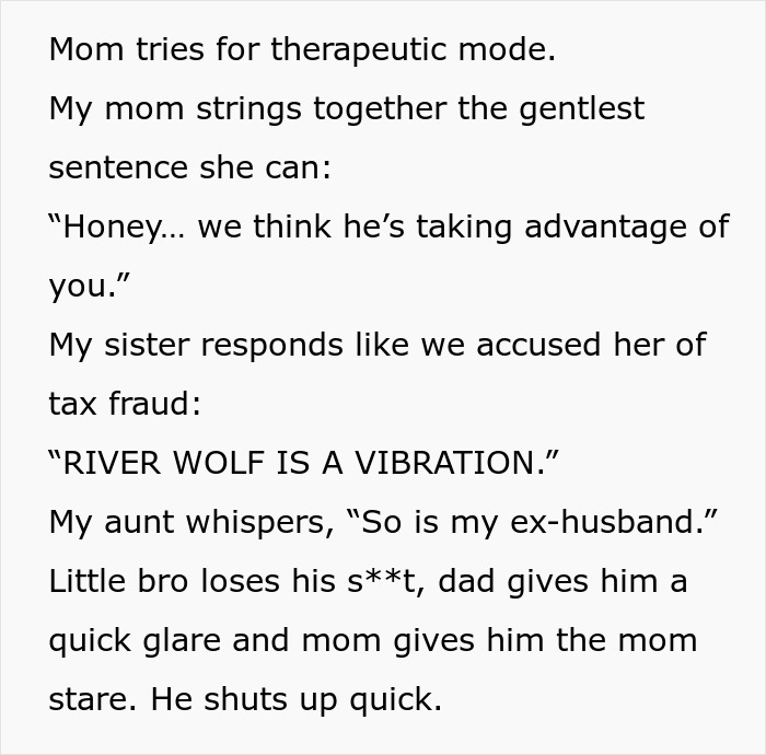 Alt text: Sister’s barefoot spiritual advisor causes comical chaos and family tension during Thanksgiving gathering.