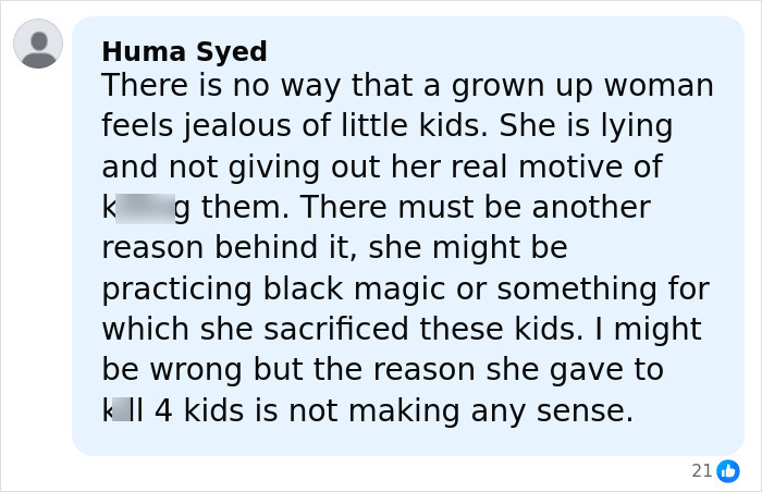 Alt text: Comment discussing aunt’s disturbing pattern after family finds missing child’s body in horrifying wedding tragedy Alt text: Comment discussing aunt’s disturbing pattern after family finds missing child’s body in horrifying wedding tragedy