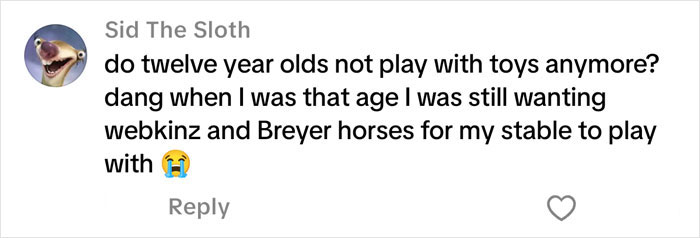 Comment about twelve year olds not playing with toys anymore, reflecting on a Christmas gift haul for daughter backlash.