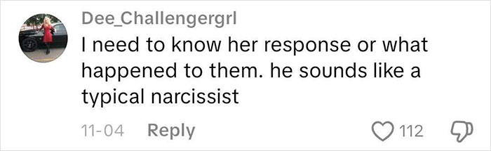 Comment on social media describing someone as a typical narcissist, relating to worst Victorian boyfriend behavior. Comment on social media describing someone as a typical narcissist, relating to worst Victorian boyfriend behavior.