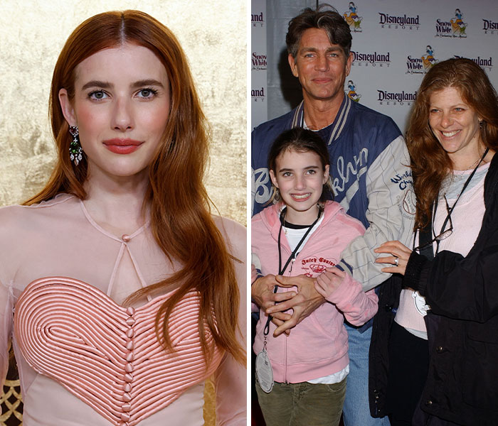 Actress with red hair representing nepo babies who turned into nope babies distancing from famous families.