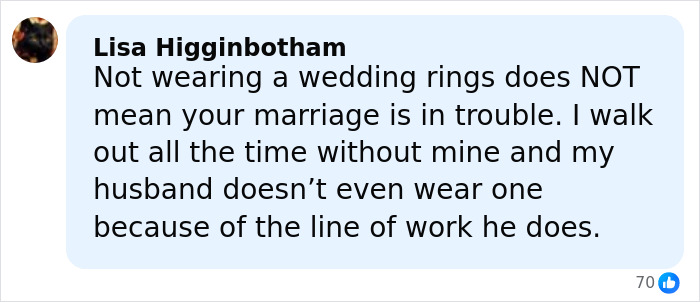 Comment about marriage speculation and wedding rings, addressing JD Vance’s silence and related viral moments.