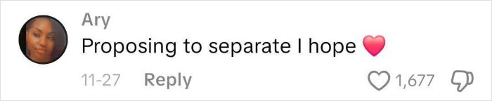 Screenshot of a social media comment reacting to a woman’s proposal to her boyfriend of 14 years. Screenshot of a social media comment reacting to a woman’s proposal to her boyfriend of 14 years.