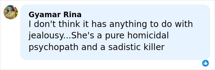 Comment by Gyamar Rina stating suspicion about aunt being a homicidal psychopath and sadistic killer in wedding tragedy. Comment by Gyamar Rina stating suspicion about aunt being a homicidal psychopath and sadistic killer in wedding tragedy.