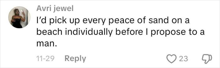 Comment expressing extreme caution before proposing to a boyfriend after 14 years, reflecting people's reactions to the proposal. Comment expressing extreme caution before proposing to a boyfriend after 14 years, reflecting people's reactions to the proposal.