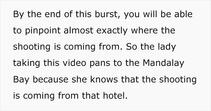 Text explaining how to identify the source of a mass shooting by observing location for survival tips. Text explaining how to identify the source of a mass shooting by observing location for survival tips.