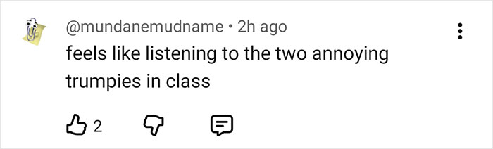 Social media comment criticizing two individuals, with engagement icons visible below the text. Social media comment criticizing two individuals, with engagement icons visible below the text.