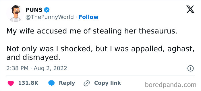 Funny meme text about a stolen thesaurus with multiple synonyms, featured in hilarious memes to forget stress.