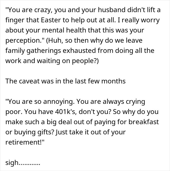 Text showing a brother criticizing his sibling about money and making the brother pay for dinner in family disputes. Text showing a brother criticizing his sibling about money and making the brother pay for dinner in family disputes.