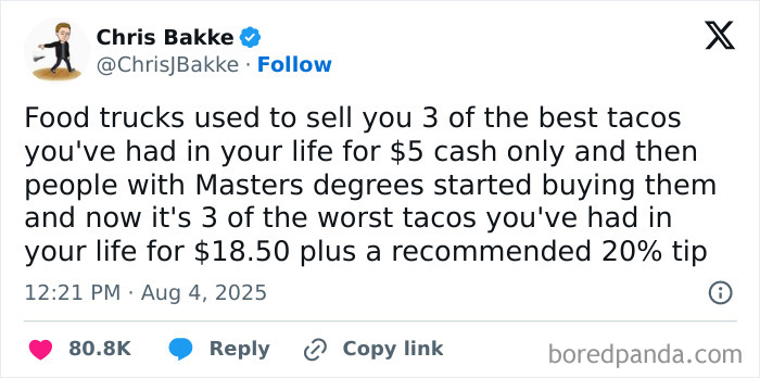 Tweet humor about food trucks and tacos featured in chaotic non-political tweets that made the internet feel fun again.