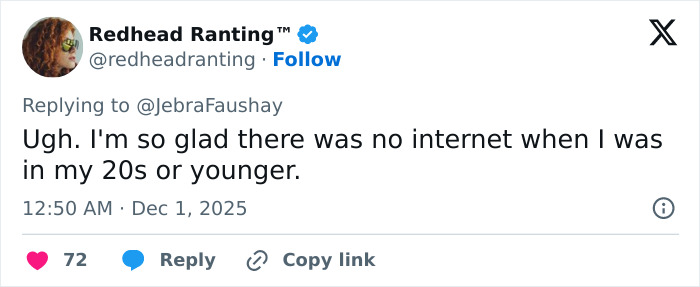Screenshot of a tweet by Redhead Ranting reacting to online backlash about Apple Martin's self-portrait modeling campaign.