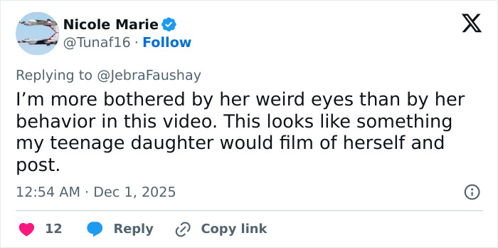 Tweet criticizing Apple Martin over video announcing self-portrait modeling campaign, calling her an insufferable nepo-baby.