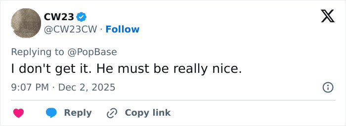 Twitter reply about Miley Cyrus and Maxx Morando's engagement expressing confusion and commenting on his personality. Twitter reply about Miley Cyrus and Maxx Morando's engagement expressing confusion and commenting on his personality.