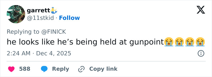 Screenshot of a tweet reacting to Ethan Hawke and Sydney Sweeney's pairing with emojis expressing distress and disbelief. Screenshot of a tweet reacting to Ethan Hawke and Sydney Sweeney's pairing with emojis expressing distress and disbelief.