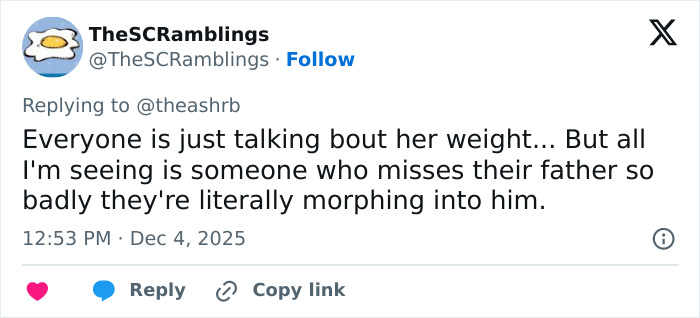 Screenshot of a tweet discussing fans’ reaction to Kelly Osbourne’s transformation and her comments about dad Ozzy.