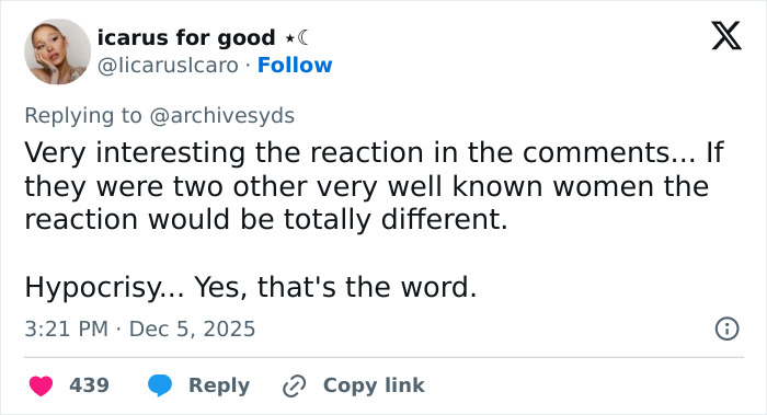 Tweet discussing viral video featuring Sydney Sweeney and Amanda Seyfried, sparking media bias and racial double standards debate. Tweet discussing viral video featuring Sydney Sweeney and Amanda Seyfried, sparking media bias and racial double standards debate.