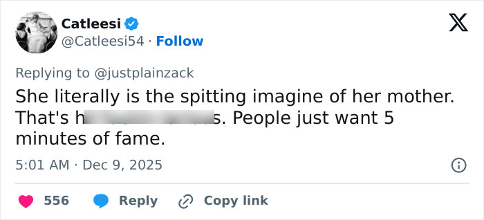 Screenshot of a tweet discussing a woman claiming to be Miley Cyrus&rsquo; true birth mother and her pregnancy age.