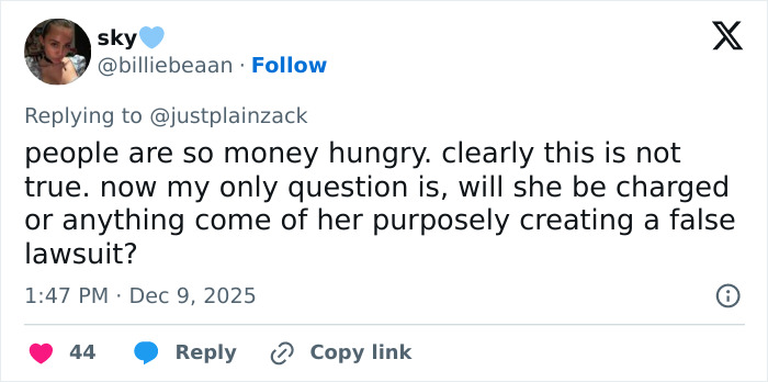 Tweet from user sky questioning the claim by woman about Miley Cyrus’ true birth mother and motives behind lawsuit. Tweet from user sky questioning the claim by woman about Miley Cyrus’ true birth mother and motives behind lawsuit.