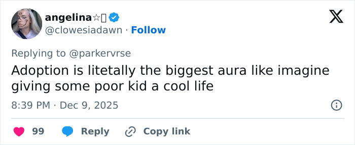 Screenshot of a tweet discussing adoption with a viral theory about Millie Bobby Brown’s newborn daughter online. Screenshot of a tweet discussing adoption with a viral theory about Millie Bobby Brown’s newborn daughter online.