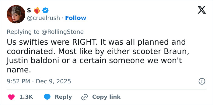 Screenshot of a tweet discussing Taylor Swift and addressing fake conspiracy claims about coded white-nationalist messages. Screenshot of a tweet discussing Taylor Swift and addressing fake conspiracy claims about coded white-nationalist messages.