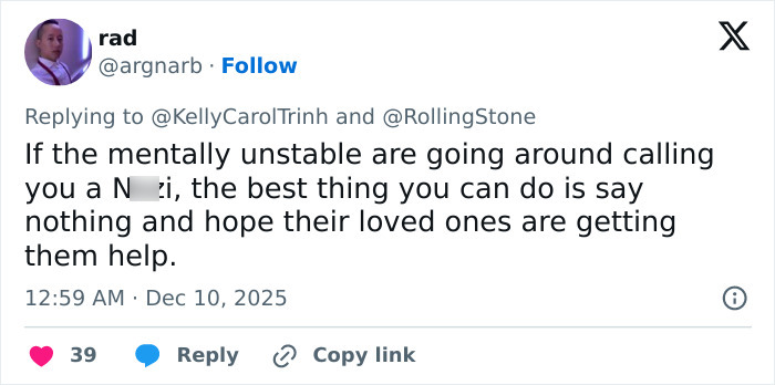 Screenshot of a social media reply discussing mental health in response to a fake conspiracy about Taylor Swift coded messages. Screenshot of a social media reply discussing mental health in response to a fake conspiracy about Taylor Swift coded messages.