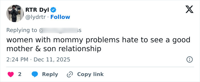 Tweet discussing mother-son relationship amid viral photoshoot and parenting debate titled Are You Dating Your Own Son