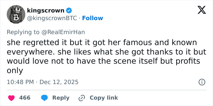 Twitter post discussing Jennifer Connelly’s regrets about her iconic movie scene sparking a career debate. Twitter post discussing Jennifer Connelly’s regrets about her iconic movie scene sparking a career debate.