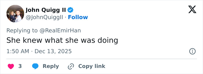 Screenshot of a tweet by John Quigg II responding about Jennifer Connelly and her regret over iconic movie scene sparking career debate. Screenshot of a tweet by John Quigg II responding about Jennifer Connelly and her regret over iconic movie scene sparking career debate.