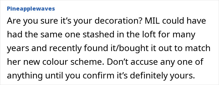 Woman looking shocked after spotting her sentimental Christmas ornaments on mother-in-law’s tree during holiday decor search