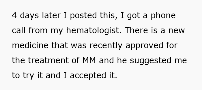Text about a phone call from hematologist regarding new medicine after posting about not wanting a funeral. Text about a phone call from hematologist regarding new medicine after posting about not wanting a funeral.