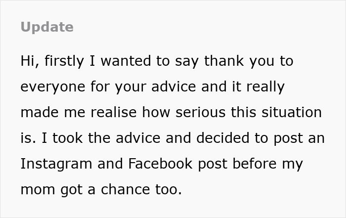 Text excerpt discussing a family conflict where a mom is upset about her birthday being forgotten and accuses her daughter-in-law. Text excerpt discussing a family conflict where a mom is upset about her birthday being forgotten and accuses her daughter-in-law.