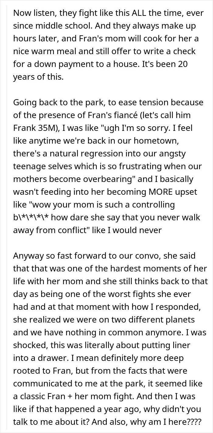 Wedding dress shopping trip turns into emotional friendship wake-up call with tears and difficult realizations.