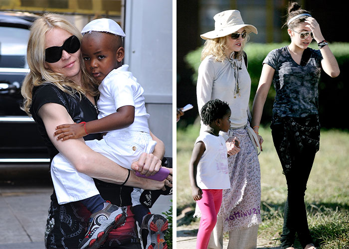 Two images showing celebrities with their adopted children, highlighting wild backlashes after stars turned to surrogacy.
