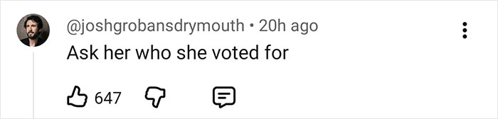 Comment from social media user questioning who Sydney Sweeney voted for amid lie detector controversy. Comment from social media user questioning who Sydney Sweeney voted for amid lie detector controversy.