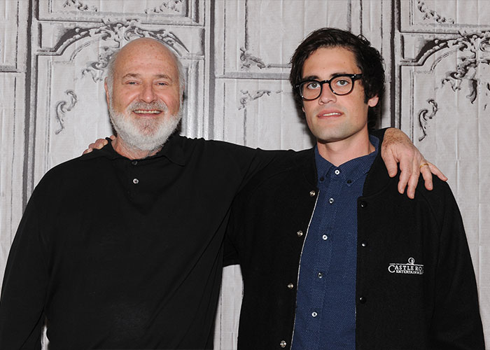 Rob Reiner&rsquo;s son and father posing together, highlighting the news about the alleged slaying of parents.