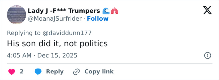 Tweet from Lady J -F*** Trumpers commenting on MAGA hypocrisy in relation to Rob Reiner's slaying compared to Charlie Kirk. Tweet from Lady J -F*** Trumpers commenting on MAGA hypocrisy in relation to Rob Reiner's slaying compared to Charlie Kirk.