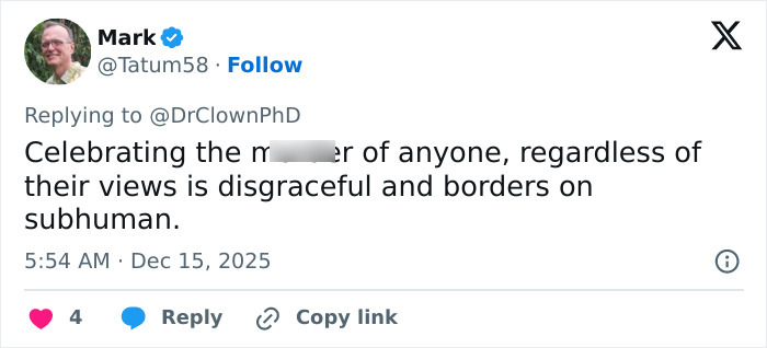 Screenshot of a social media post calling out MAGA hypocrisy in the comparison of Rob Reiner's slaying and Charlie Kirk. Screenshot of a social media post calling out MAGA hypocrisy in the comparison of Rob Reiner's slaying and Charlie Kirk.