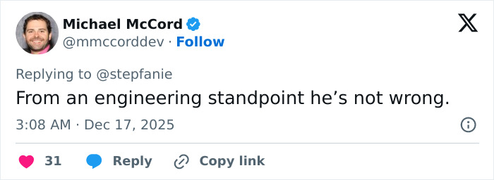 Screenshot of a tweet by Michael McCord replying about Elon Musk’s weird comment on Sydney Sweeney’s chest sparking online reactions. Screenshot of a tweet by Michael McCord replying about Elon Musk’s weird comment on Sydney Sweeney’s chest sparking online reactions.
