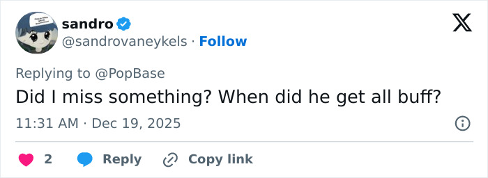 Tweet by user sandro questioning when Ed Sheeran got muscular, referencing his shredded physique on Men's Health cover.