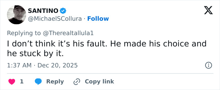 Santino replying to a tweet about Nick Reiner’s explosive fight with dad and Conan O’Brien stopping 911 call. Santino replying to a tweet about Nick Reiner’s explosive fight with dad and Conan O’Brien stopping 911 call.