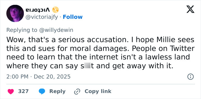 Tweet discussing Millie Bobby Brown’s arm injury and fan theories about Jake Bongiovi’s control on social media. Tweet discussing Millie Bobby Brown’s arm injury and fan theories about Jake Bongiovi’s control on social media.