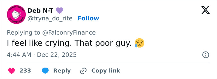 Twitter post showing user expressing sadness about Tylor Chase’s homelessness with crying emoji and urgent emotional tone. Twitter post showing user expressing sadness about Tylor Chase’s homelessness with crying emoji and urgent emotional tone.