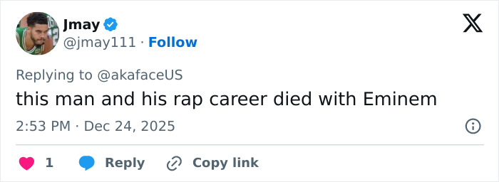Screenshot of a social media post commenting on Machine Gun Kelly's boy band dancing going viral with negative reactions.