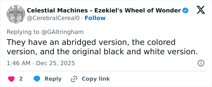 Tweet discussing different versions of a beloved Christmas classic criticized by Amazon Prime for cutting a crucial scene. Tweet discussing different versions of a beloved Christmas classic criticized by Amazon Prime for cutting a crucial scene.