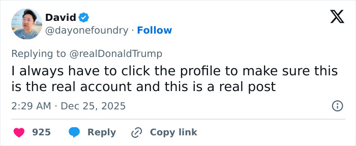 Tweet screenshot discussing Trump's demented comments about bad Santa to kids on Christmas Eve sparking outrage.