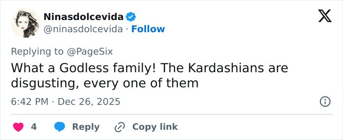 Tweet criticizing the Kardashians, sparking divided reactions about North West's controversial new look on parent-run account.