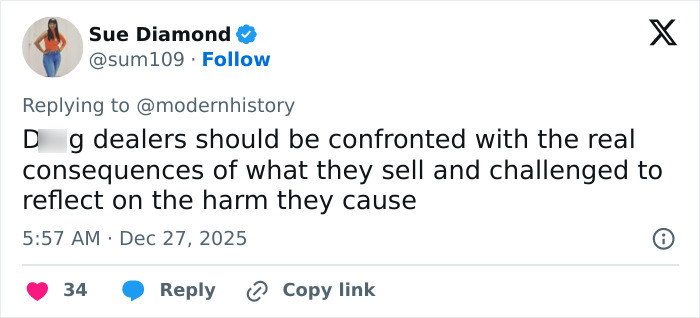 Tweet by Sue Diamond discussing consequences of d**g dealing, related to former child actor Tylor Chase’s recent troubles and family response. Tweet by Sue Diamond discussing consequences of d**g dealing, related to former child actor Tylor Chase’s recent troubles and family response.