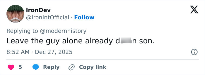 Screenshot of a tweet by IronDev replying to a user, discussing former child actor Tylor Chase’s recent troubles. Screenshot of a tweet by IronDev replying to a user, discussing former child actor Tylor Chase’s recent troubles.