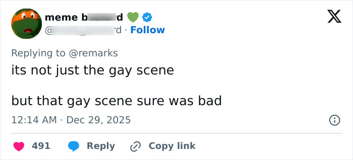 Screenshot of a tweet criticizing a scene from Stranger Things 5, highlighting viewer backlash over a cringe moment.